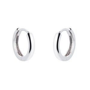 9ct White Gold 10mm Huggie Hoop Earrings