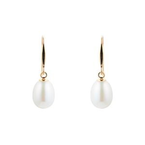 9ct Yellow Gold 7mm Freshwater Pearl Drop Earrings