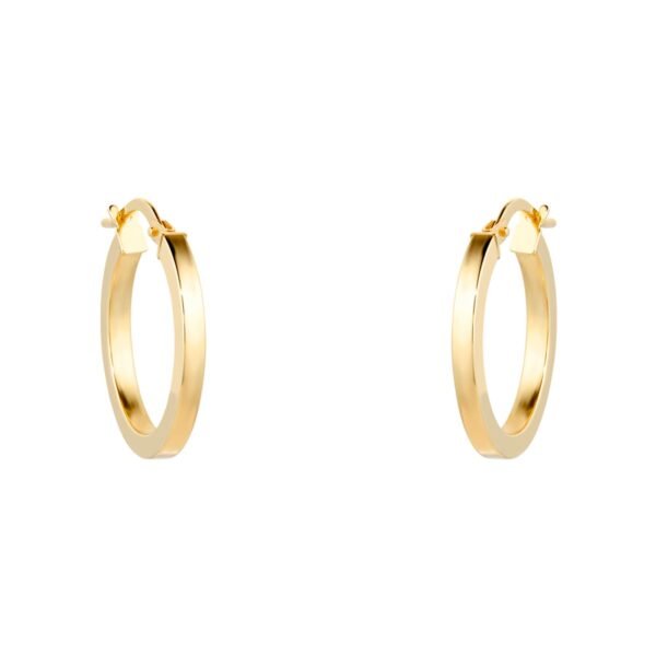 9ct Yellow Gold 18mm Medium Hoop Earrings