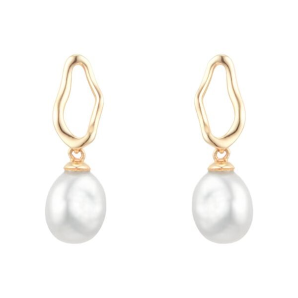 18ct Yellow Gold Baroque Pearl Stud Earrings