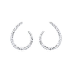 9ct White Gold 0.25cttw Diamond Open Hoop Earrings