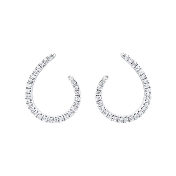 9ct White Gold 0.25cttw Diamond Open Hoop Earrings