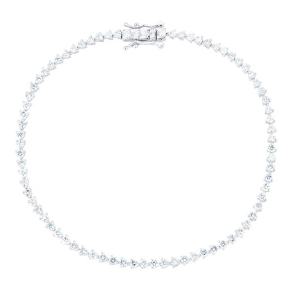 18ct White Gold 2cttw Line Bracelet - Image 4
