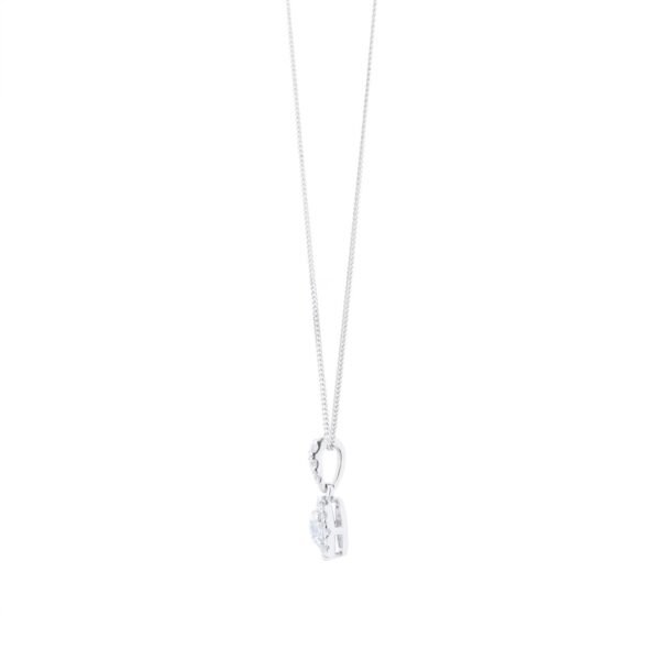9ct White Gold 0.40cttw Round Halo Pendant - Image 4