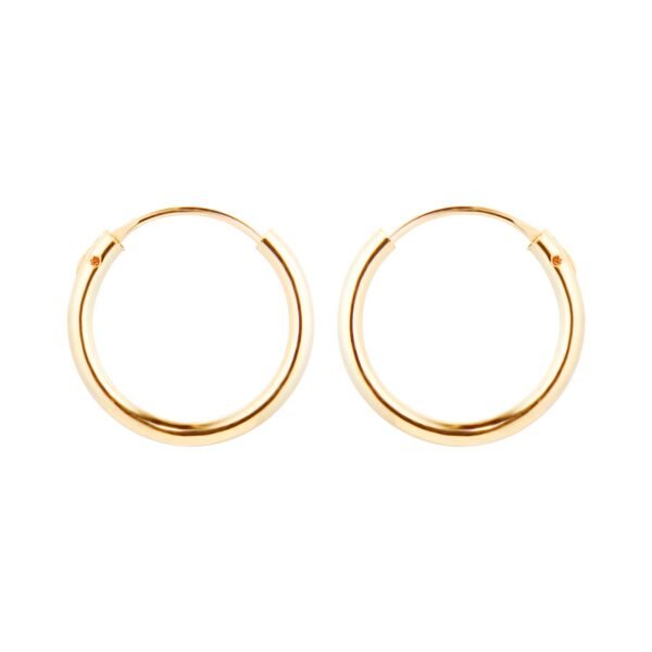 9ct Yellow Gold 13mm Hoop Earrings - Image 3