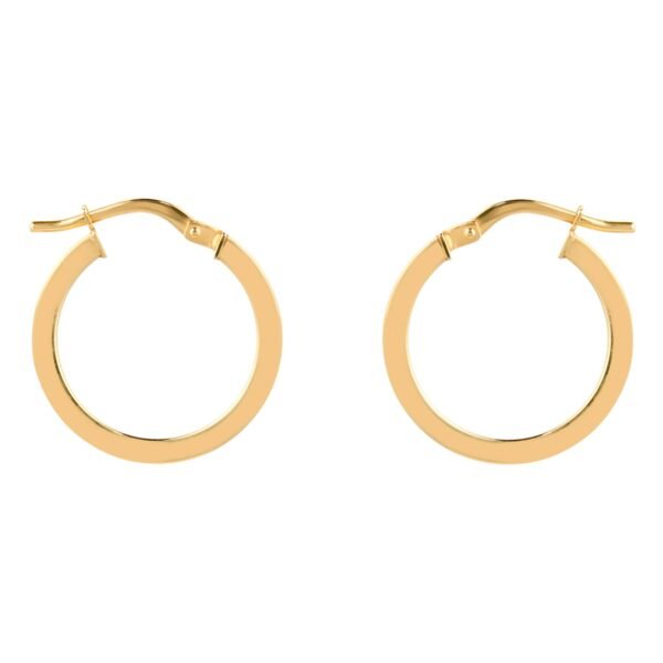 9ct Yellow Gold 18mm Medium Hoop Earrings - Image 3