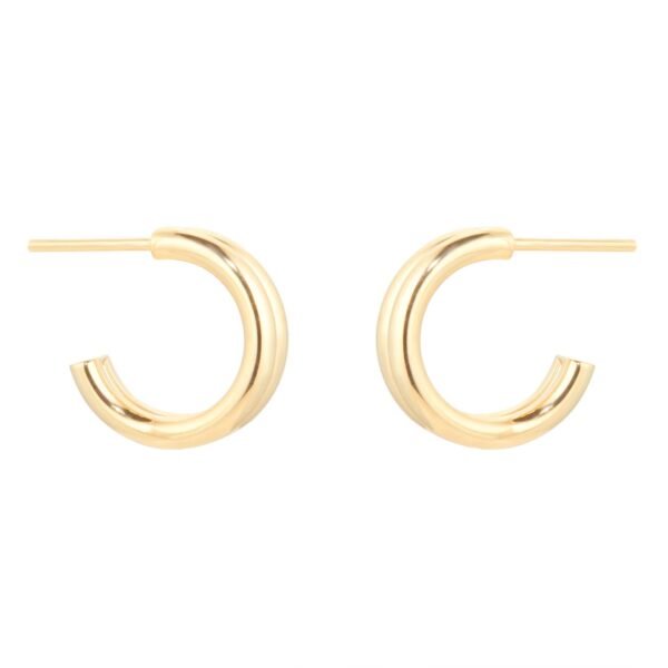 9ct Yellow Gold Double Layer Hoop Earrings - Image 3